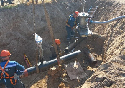 Работы по замене секущей задвижки на газопроводе среднего давления в Ивацевичском районе