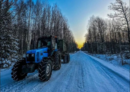 Зимние работы на торфяных полях в ТПУ «Березовское»